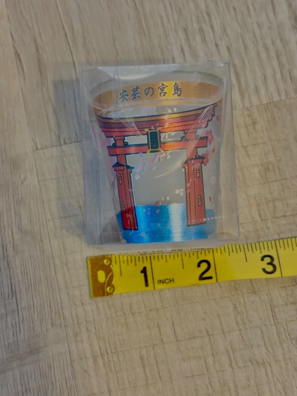 Souvenir Shot Glass from Japan Aki Miyajima Hiroshima Shrine Brand New Sealed